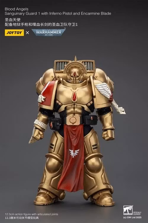 Warhammer 40K Blood Angels Sanguinary Guard 1 with Inferno Pistol and Encarmine Blade 1/18 Scale Action Figure - Image 4