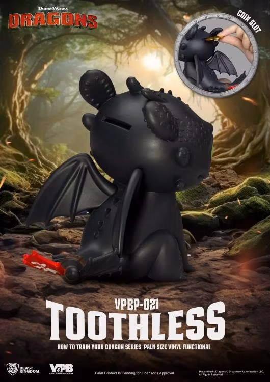 How to Train Your Dragon VPBP-021 Toothless Palm-Sized Vinyl Piggy Bank - Bild 3