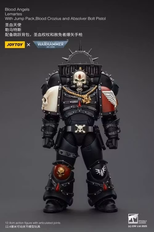 Warhammer 40,000 Blood Angels Lemartes with Jump Pack, Blood Crozius and Absolver Bolt Pistol 1/18 Scale Action Figure - Image 3