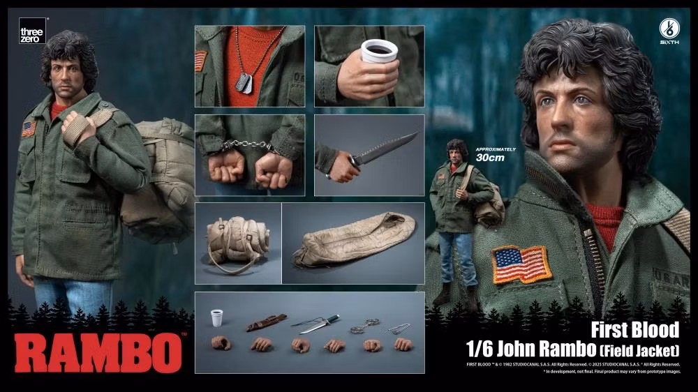 Rambo: First Blood SiXTH John Rambo (Field Jacket) 1/6 Scale Action Figure - Image 14