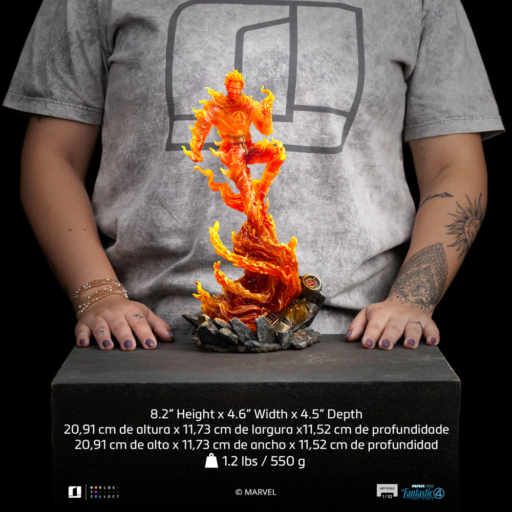 Marvel The Fantastic Four: First Steps Human Torch Statue Art Scale 1/10 Iron Studios - Image 3