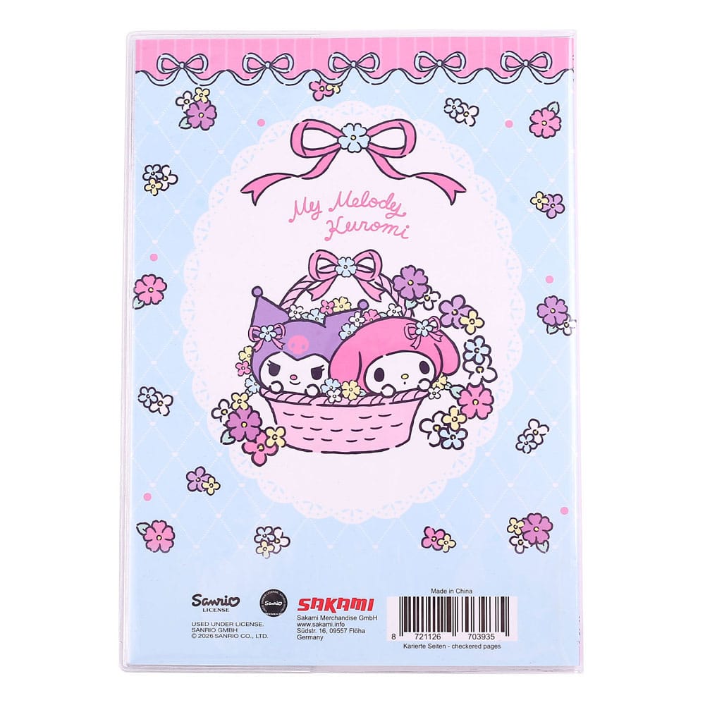 Sanrio Notebook Kuromi & My Melody Pastel Flower Holographic Checkered - Bild 3