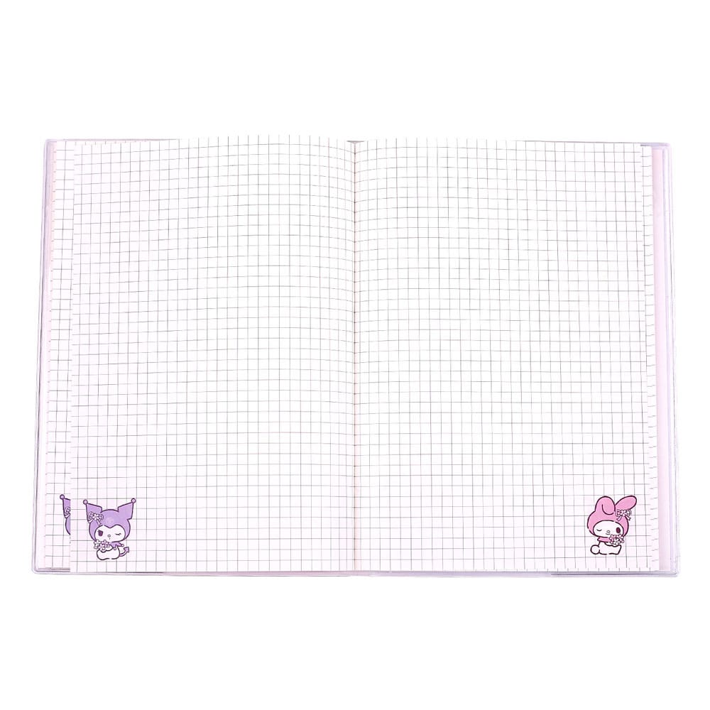 Sanrio Notebook Kuromi & My Melody Pastel Flower Holographic Checkered - Bild 2