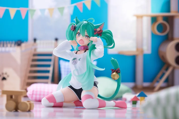 Hatsune Miku PVC Statue Desktop Cute Figure - Hatsune Miku Cat Ear T-Shirt Ver. - Bild 6